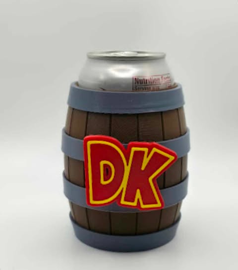 Donkey Kong Barrel Can Koozie